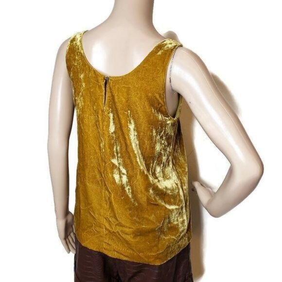 J.Crew Gold Crushed Velvet Sleeveless Tank Top Womens 0 - Picture 6 of 9